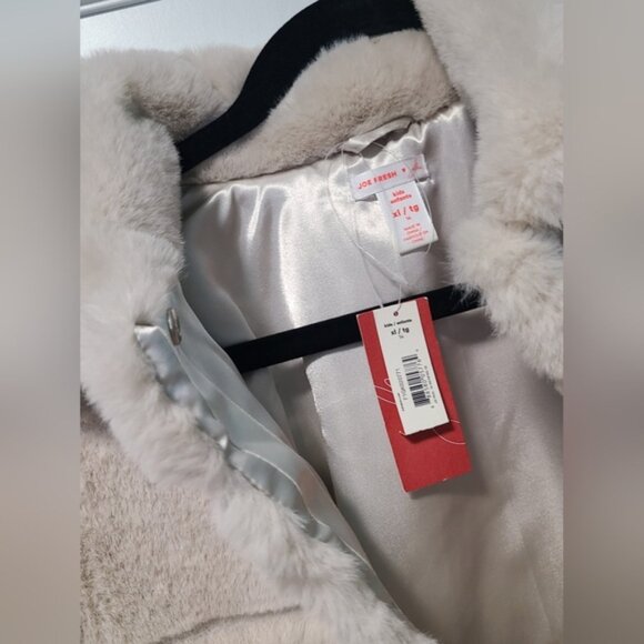 Jillian Harris Joe Fresh Girls 14 XL Faux Fur Soft Fall Collared Puffer Coat - Picture 5 of 16